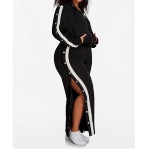 SNAP STRIPED HOODIE & PANTS